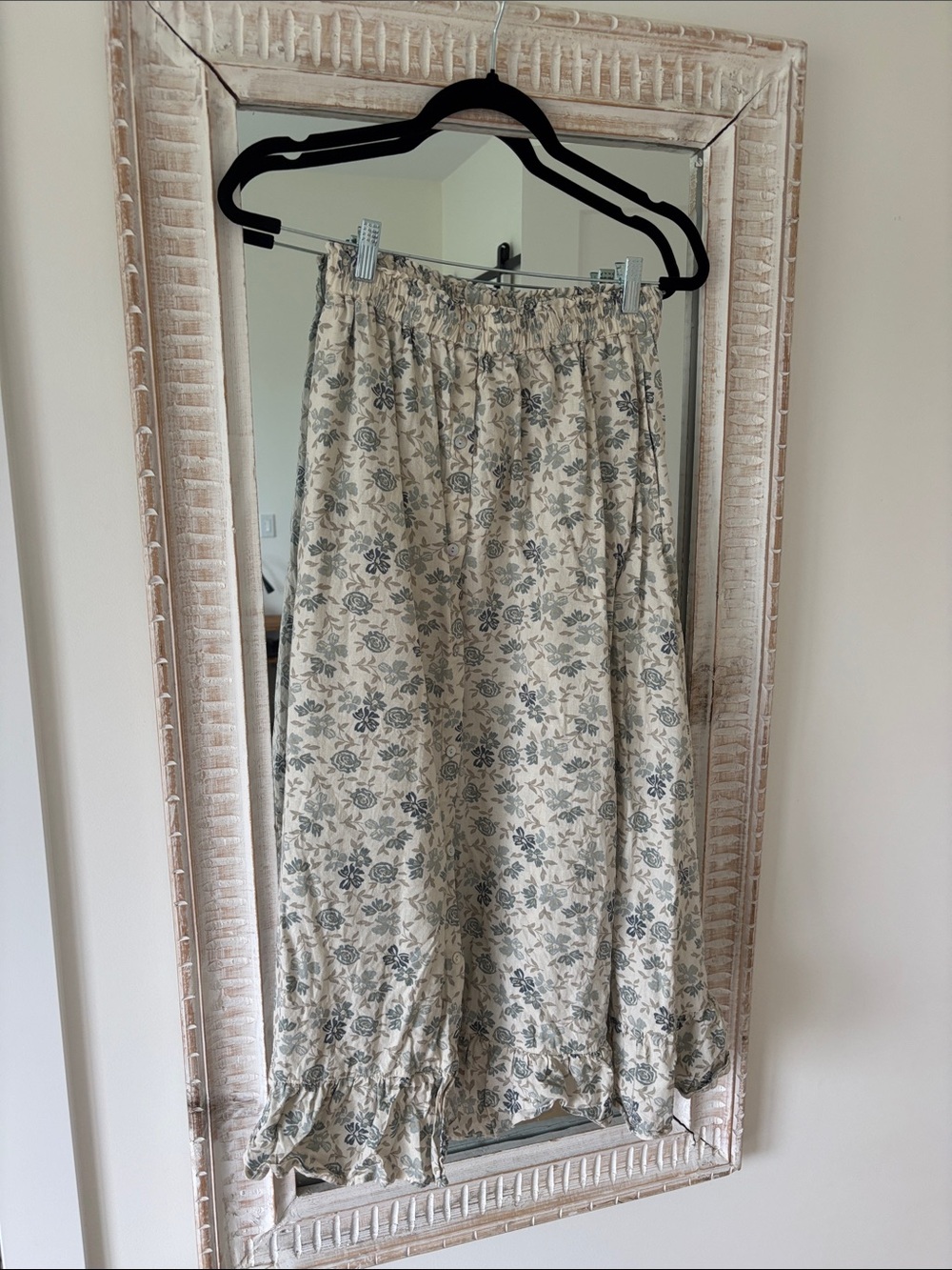 Rylee + Cru Cream Dress with Blue Floral Print